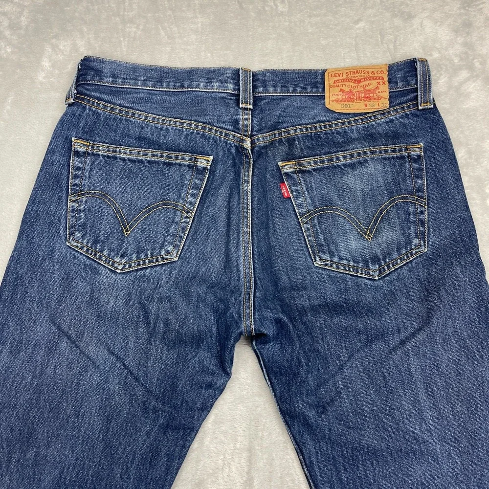 Vtg Levi's Jeans Mens 33x32 Blue 501 Original Fit Straight Leg Button Fly Y2k